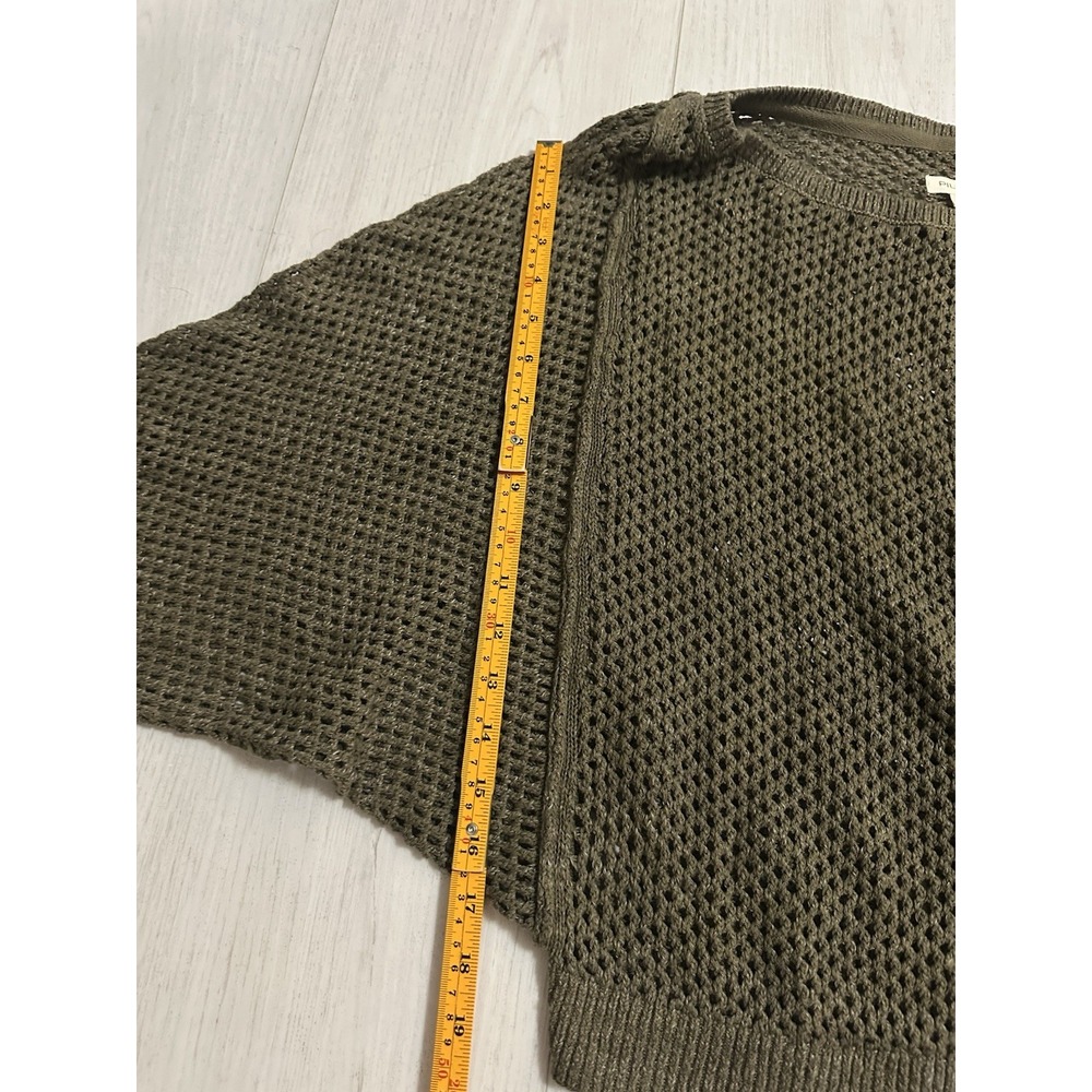 ANTHROPOLOGIE Maeve Sz M Green Knit Sweater - Picture 5 of 9
